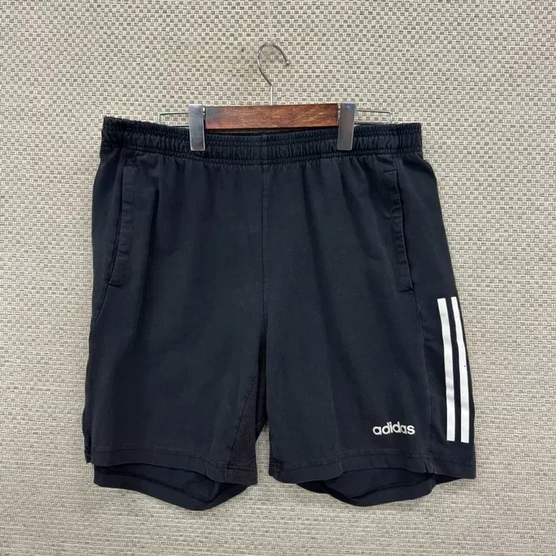 아디다스 캐주얼 블랙 삼선 면 반바지 2XL D06863 상품이미지1