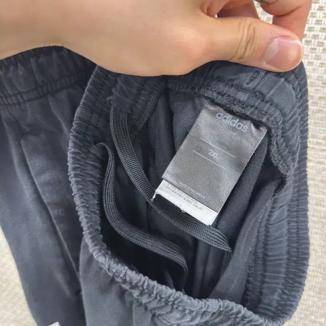 아디다스 캐주얼 블랙 삼선 면 반바지 2XL D06863 상품이미지3