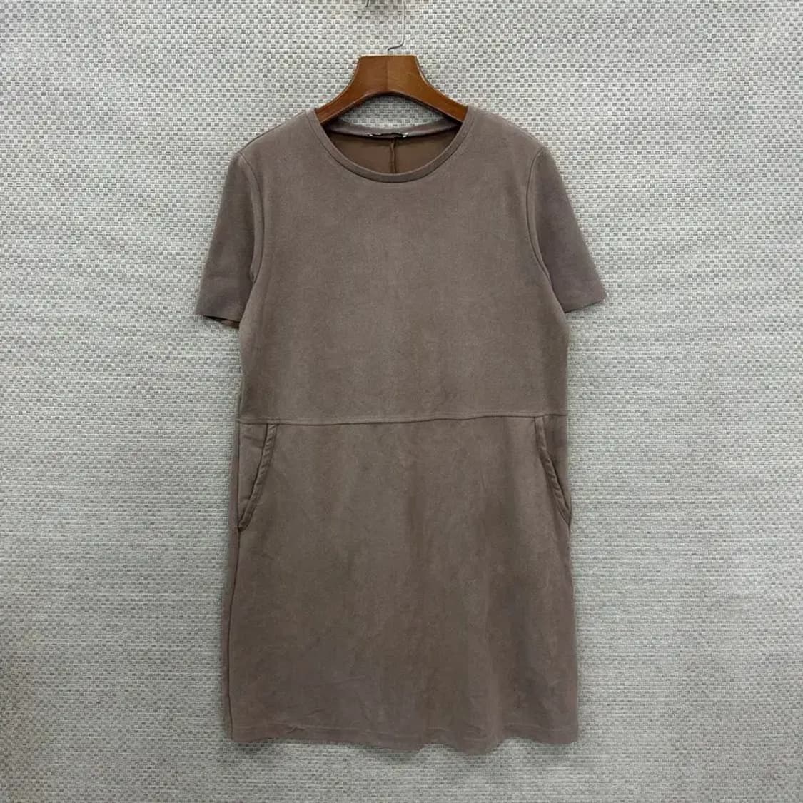 자라 ZARA 스웨이드 반팔 롱 원피스 95 D06944 상품이미지1
