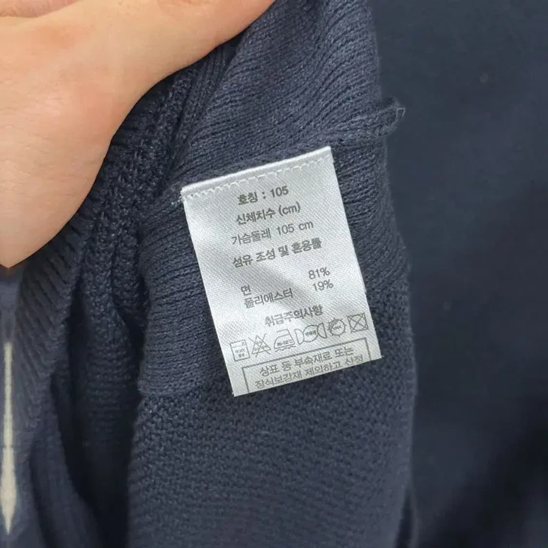 장미쉘바스키아 미니멀 네이비 남자 반팔카라티 105 D07027 상품이미지4