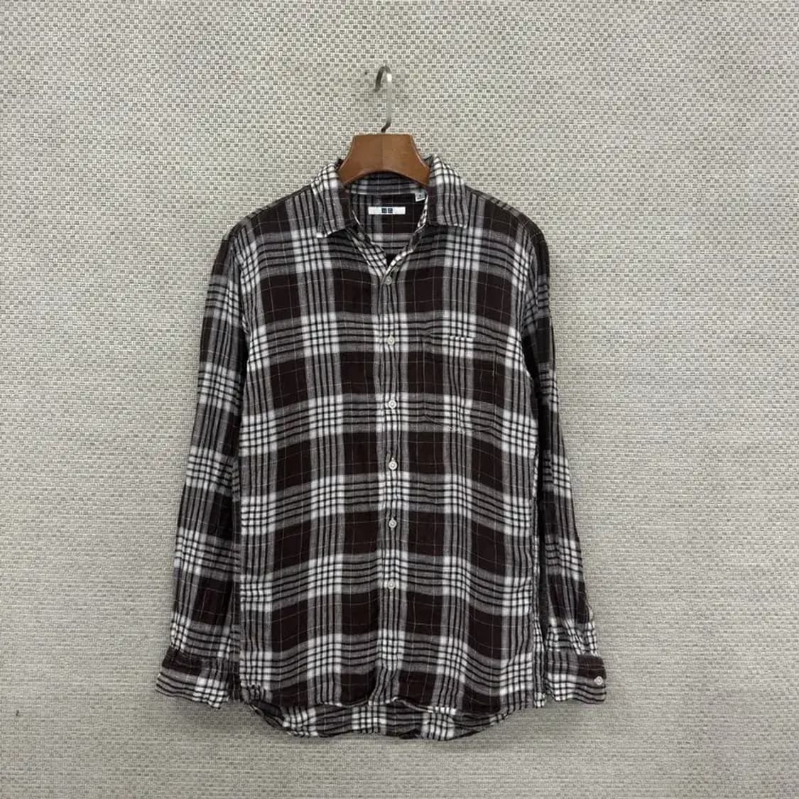 유니클로 빈티지 린넨 긴팔 셔츠 90 D07298 상품이미지1