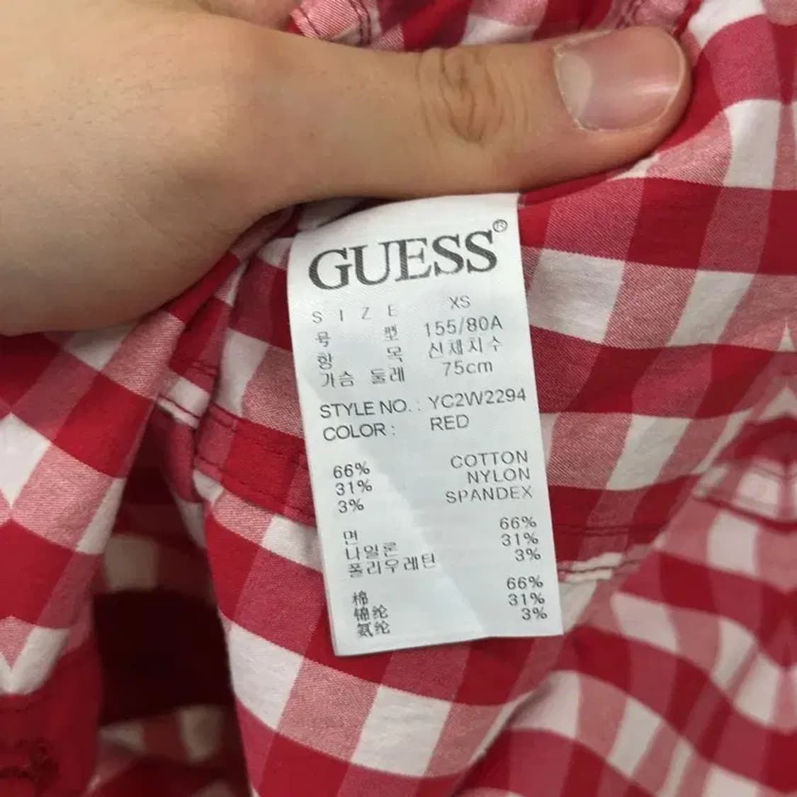 게스 투포켓 Y2K 여성 반팔 셔츠 85 D07311 상품이미지4