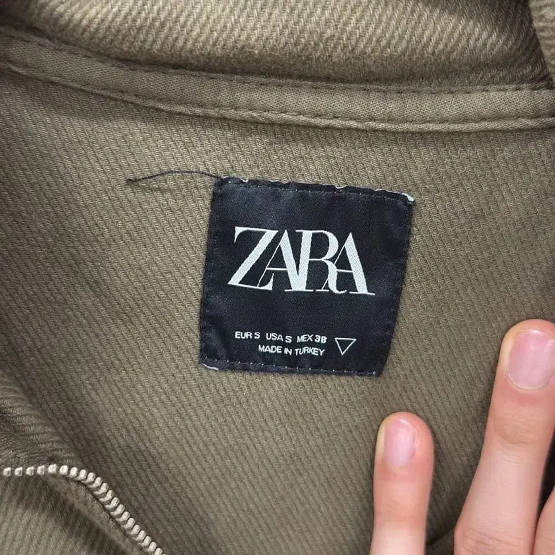 자라 ZARA 오버핏 스트링 반집업 후드티 100 D08030 상품이미지3