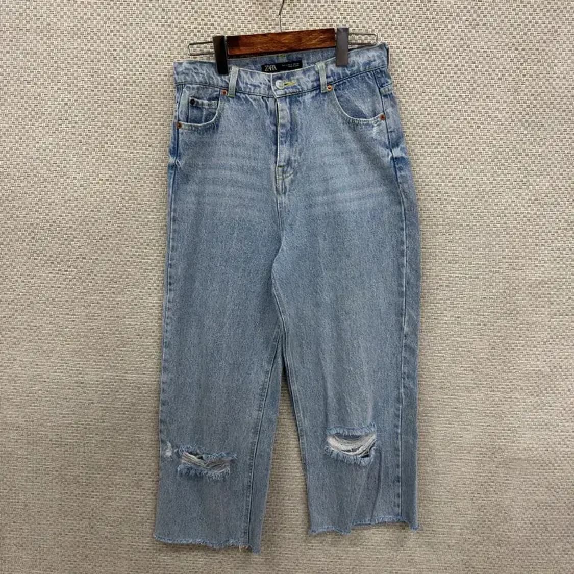자라 ZARA 와이드팬츠 연청데님 청바지 27인치 D08059 상품이미지1