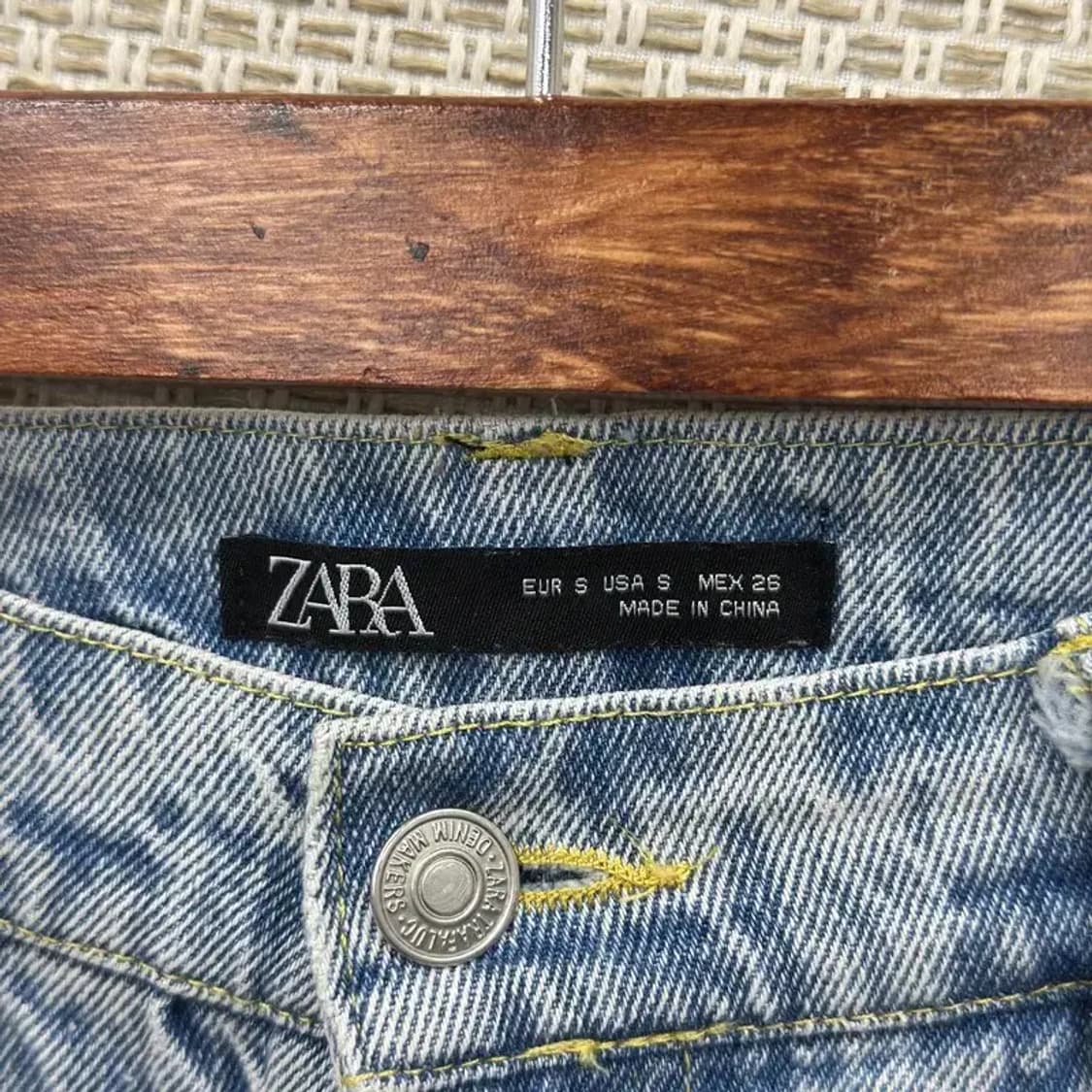 자라 ZARA 와이드팬츠 연청데님 청바지 27인치 D08059 상품이미지3
