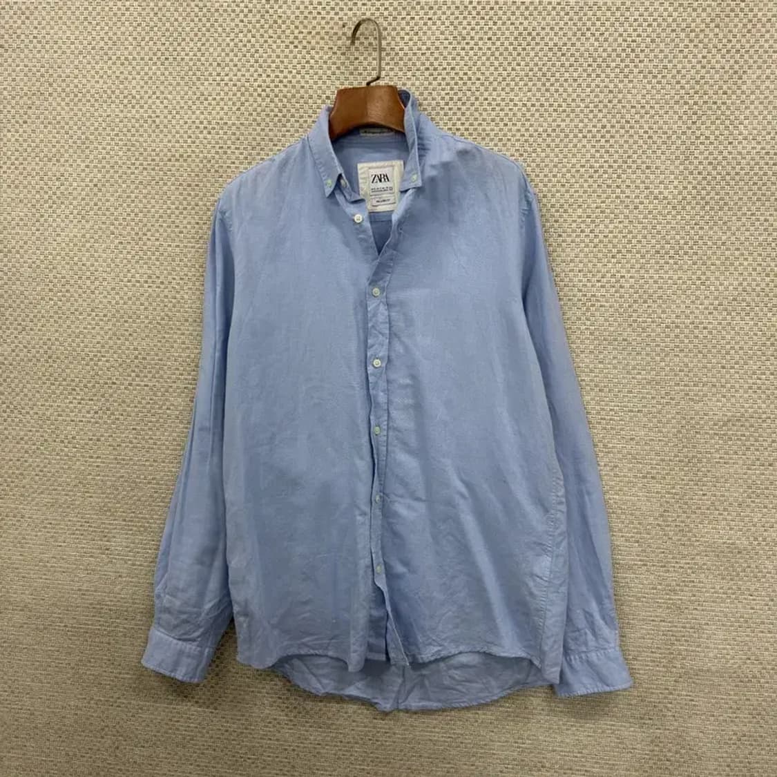 자라 ZARA 블루 린넨 혼방 셔츠 90 D08036 상품이미지1