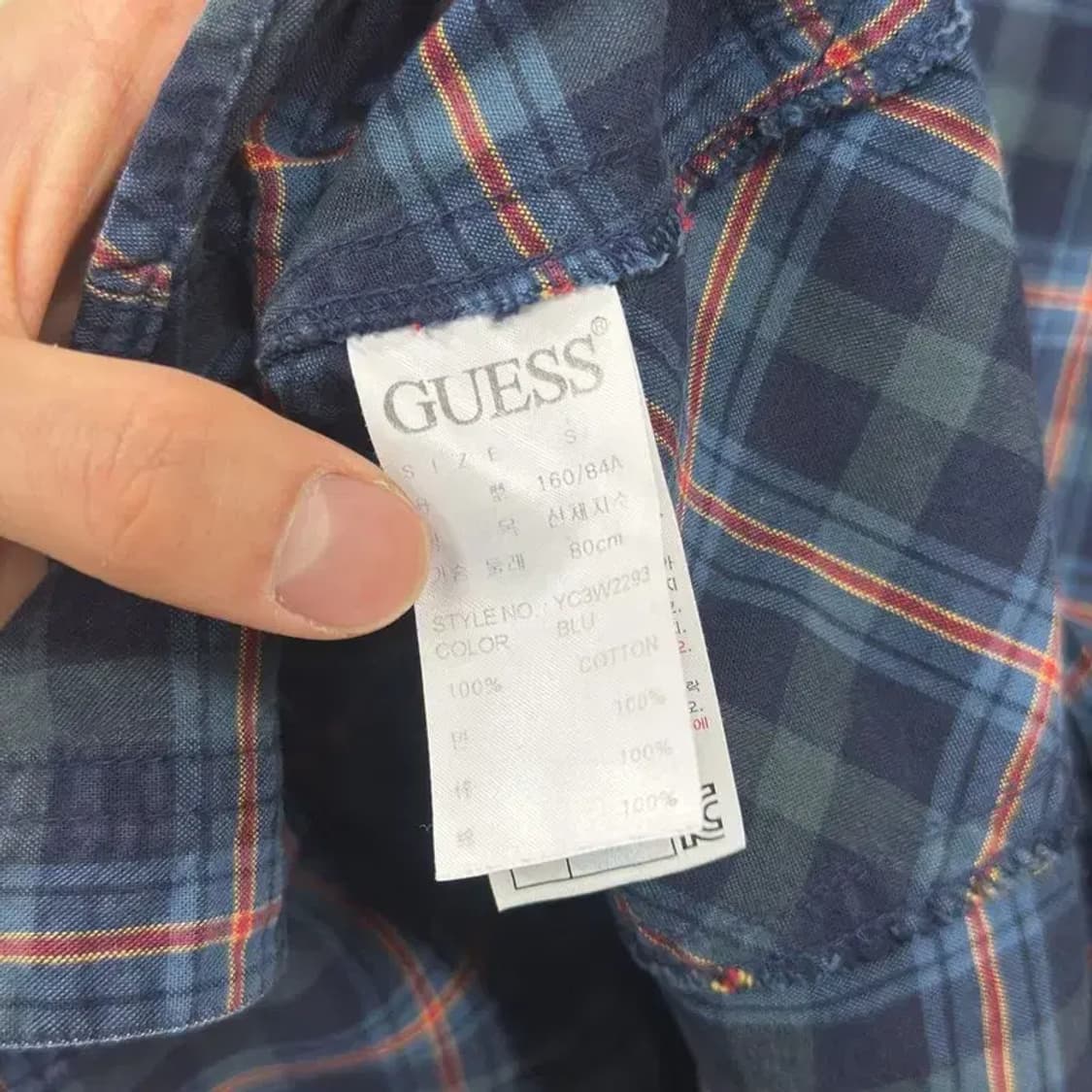 게스 자수로고 빈티지 오버핏 긴팔 셔츠 90 D08216 상품이미지4