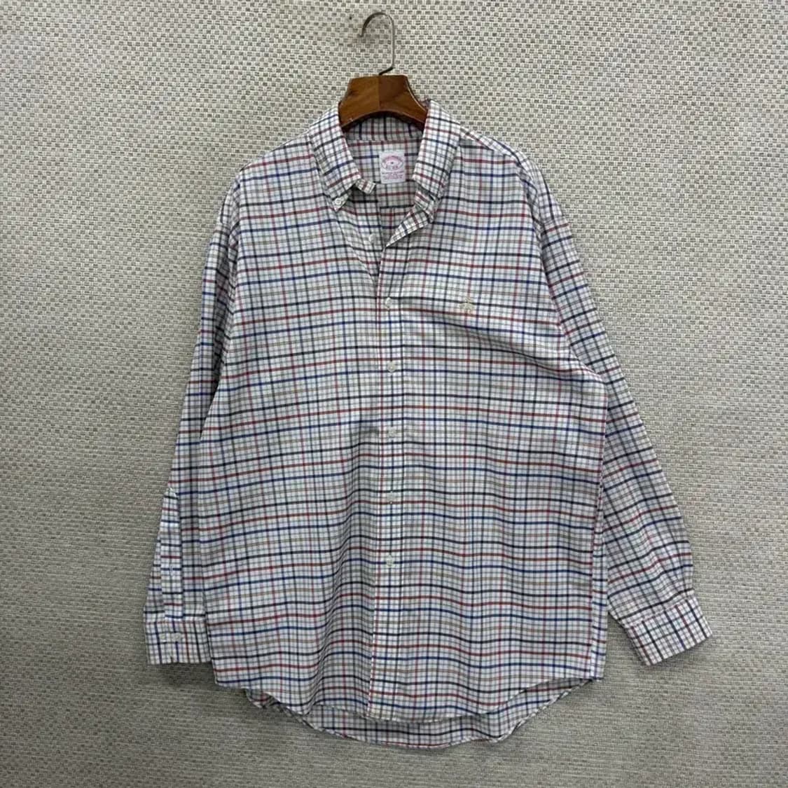 브룩스 브라더스 캐주얼 오버핏 체크 셔츠 95 D09263 상품이미지1