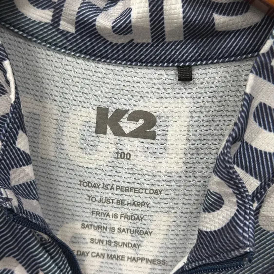 K2 아웃도어 레터링 반집업 반팔티 100 D09566 상품이미지3