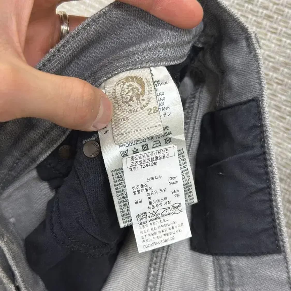 디젤 워싱 그레이 데님팬츠 흑청바지 29인치 D09731 상품이미지5
