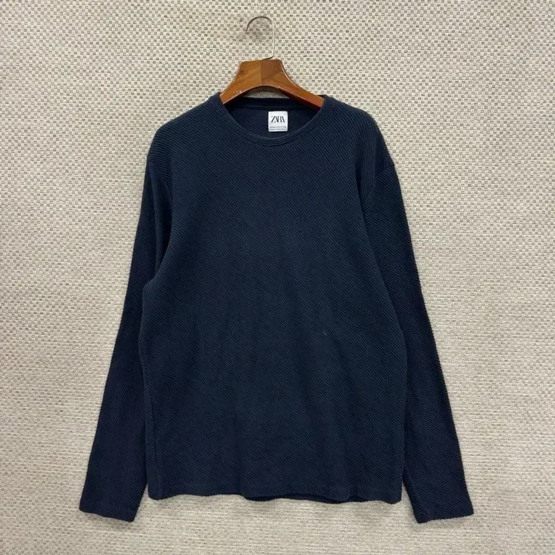자라 ZARA 네이비 캐주얼 남자 긴팔티 105 D09713 상품이미지1