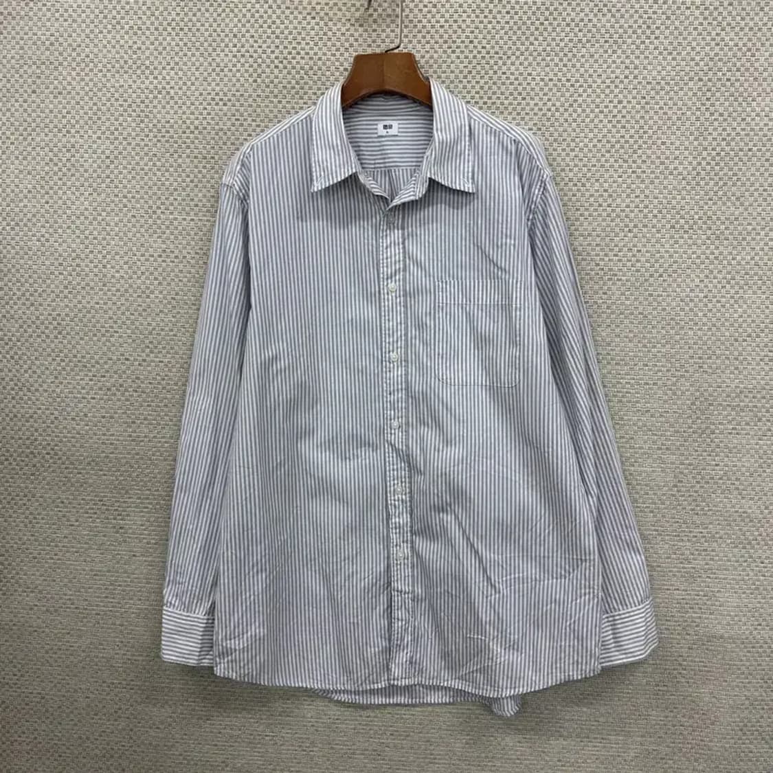 유니클로 캐주얼 스트라이프 셔츠 105 D09786 상품이미지1