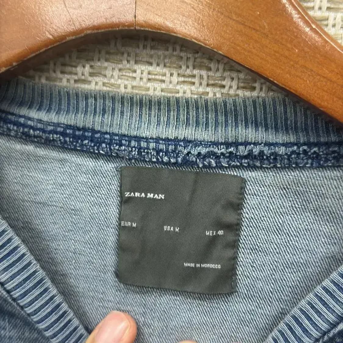 자라 ZARA 데님 반팔 맨투맨 105 D09789 상품이미지3