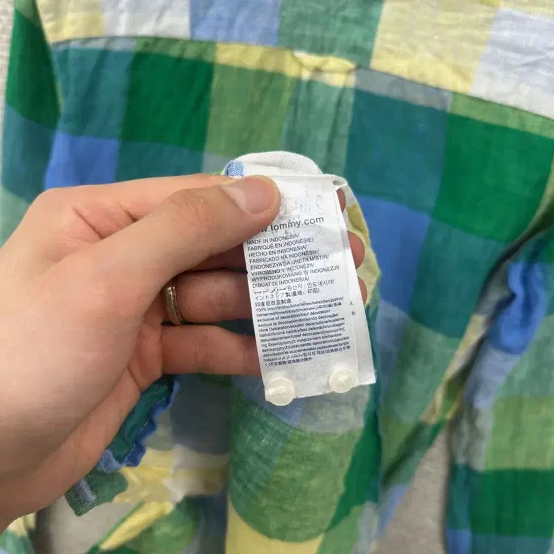 타미힐피거 자수로고 빈티지 린넨 긴팔 셔츠 90 D10110 상품이미지4