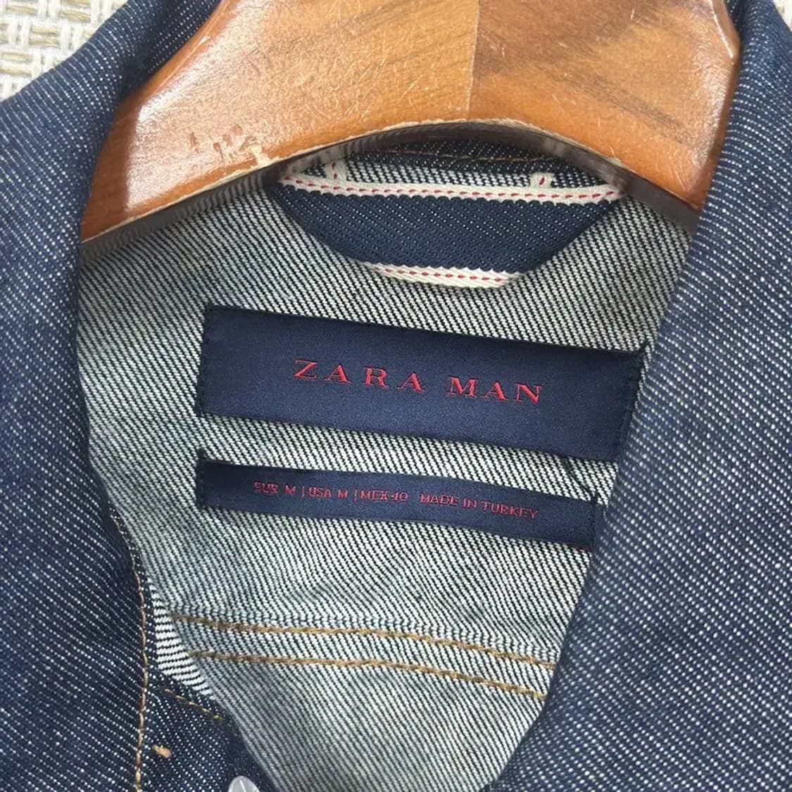 자라 ZARA 캐주얼 셀비지 데님 청자켓 85 D10117 상품이미지4