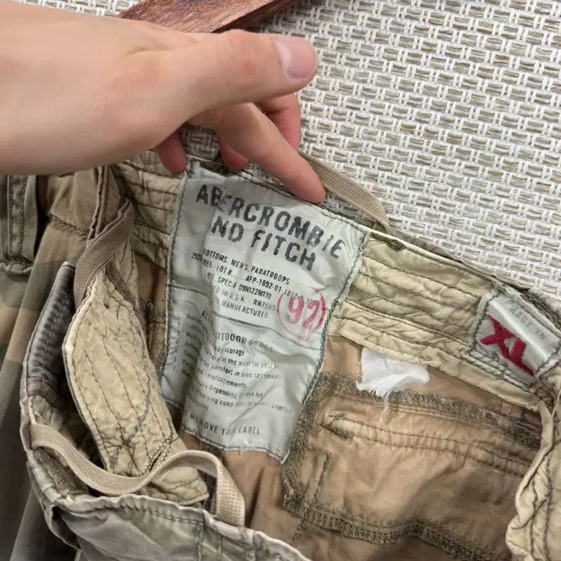 아베크롬비 빈티지 밀리터리 카모 카고 반바지 XL D10377 상품이미지4