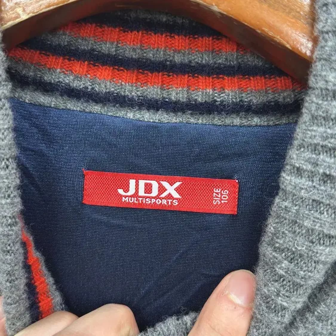 JDX 골프 네이비 반집업 반폴라 울 니트 105 D11275 상품이미지3