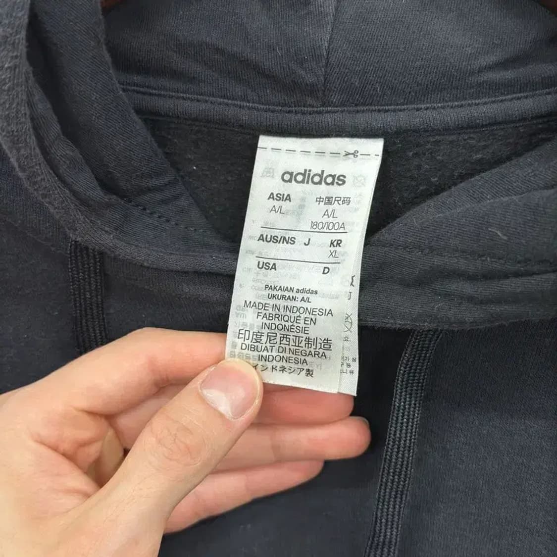 아디다스 블랙 약기모 캐주얼 후드티 105 D11357 상품이미지3