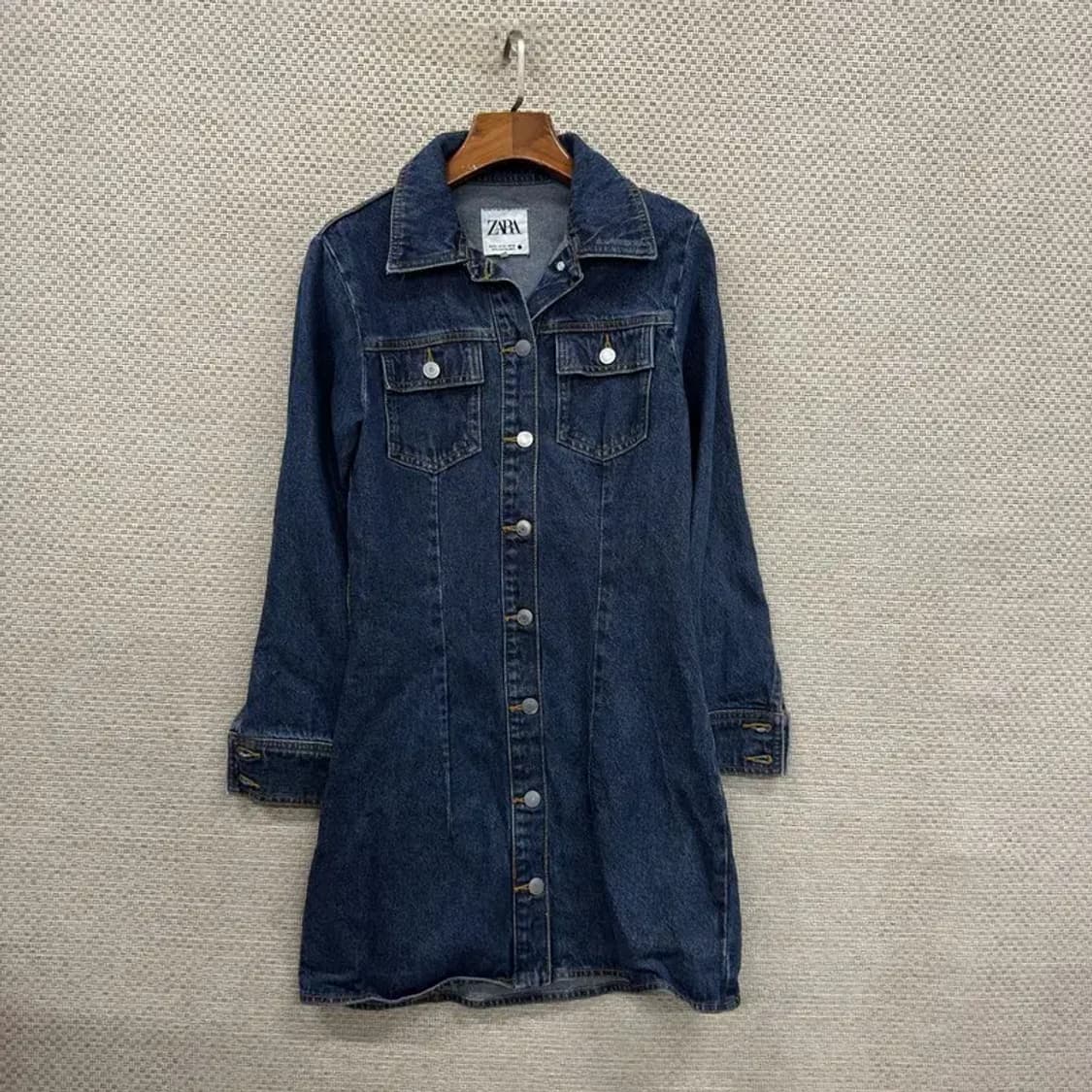 자라 ZARA 데님셔츠 청셔츠 롱 원피스 85 D11373 상품이미지1