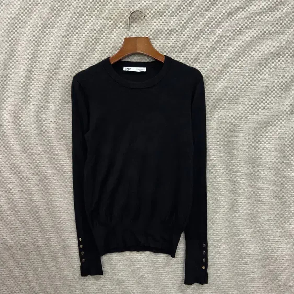 자라 ZARA 블랙 캐주얼 여자 비스코스 혼방 니트 95 D11451 상품이미지1