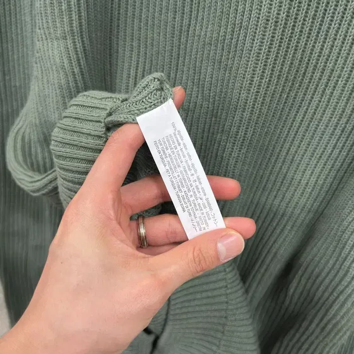 자라 ZARA 그린 무지 캐주얼 롱 니트 100 D11461 상품이미지4