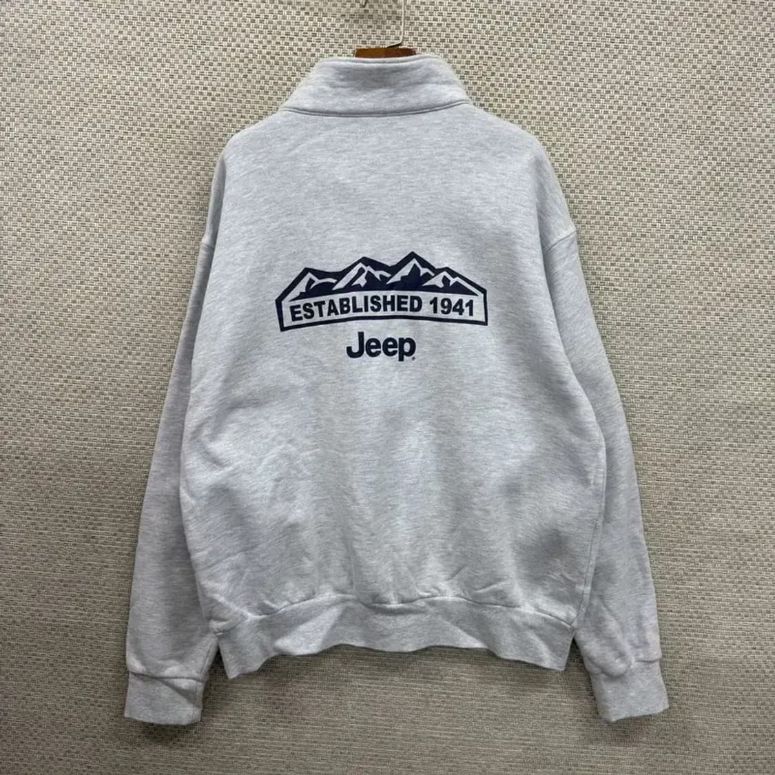 지프 JEEP 멜란지 약기모 반집업 오버핏 맨투맨 100 D11450 상품이미지2