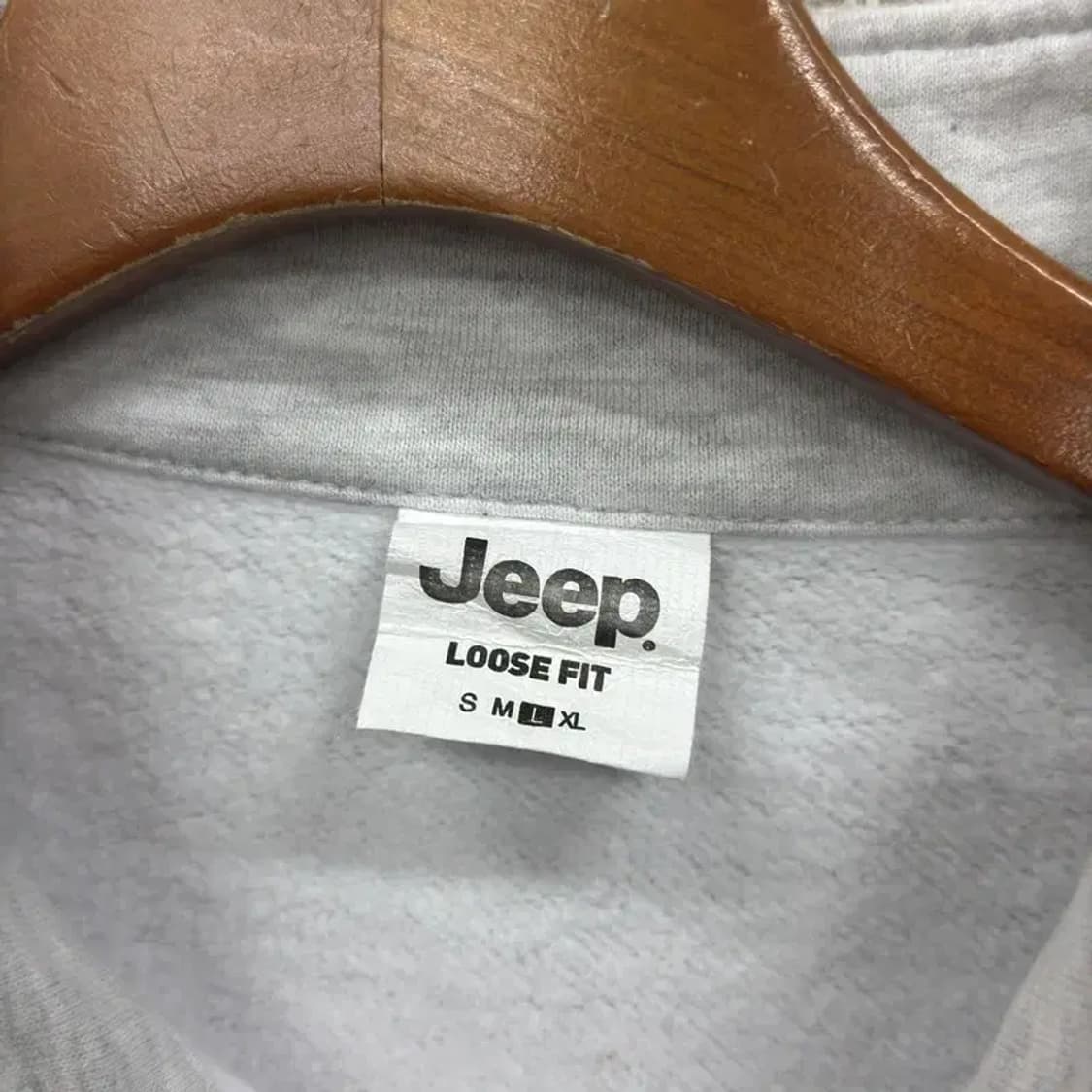 지프 JEEP 멜란지 약기모 반집업 오버핏 맨투맨 100 D11450 상품이미지3