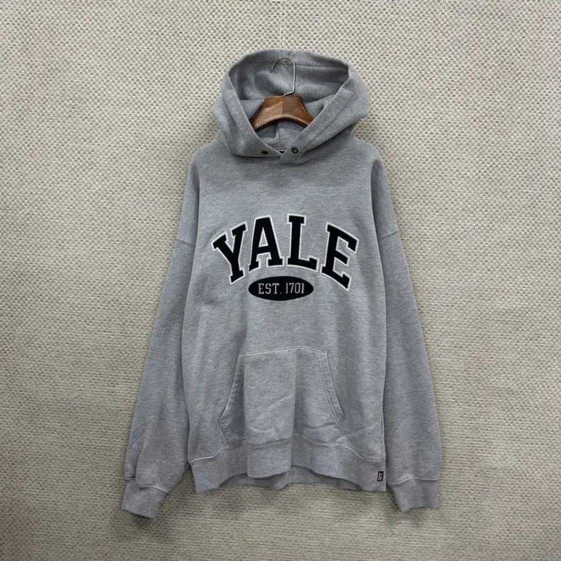 예일 YALE 캐주얼 빅로고 약기모 그레이 후드티 100 D11511 상품이미지1