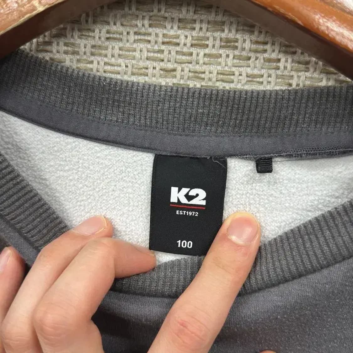 K2 아웃도어 캐주얼 그레이 약기모 맨투맨 100 D11514 상품이미지3