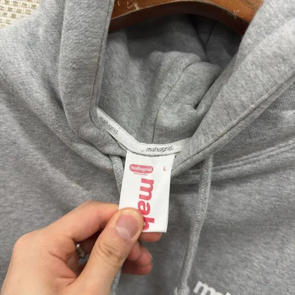 마하그리드 캐주얼 오버핏 약기모 후드티 100 D11517 상품이미지3