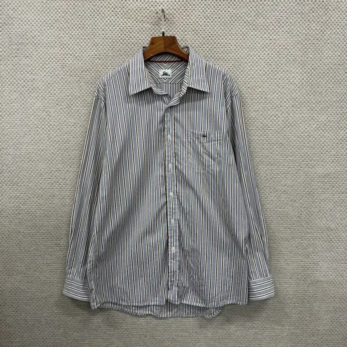 라코스테 자수로고 스트라이프 긴팔 셔츠 105 D11671 상품이미지1