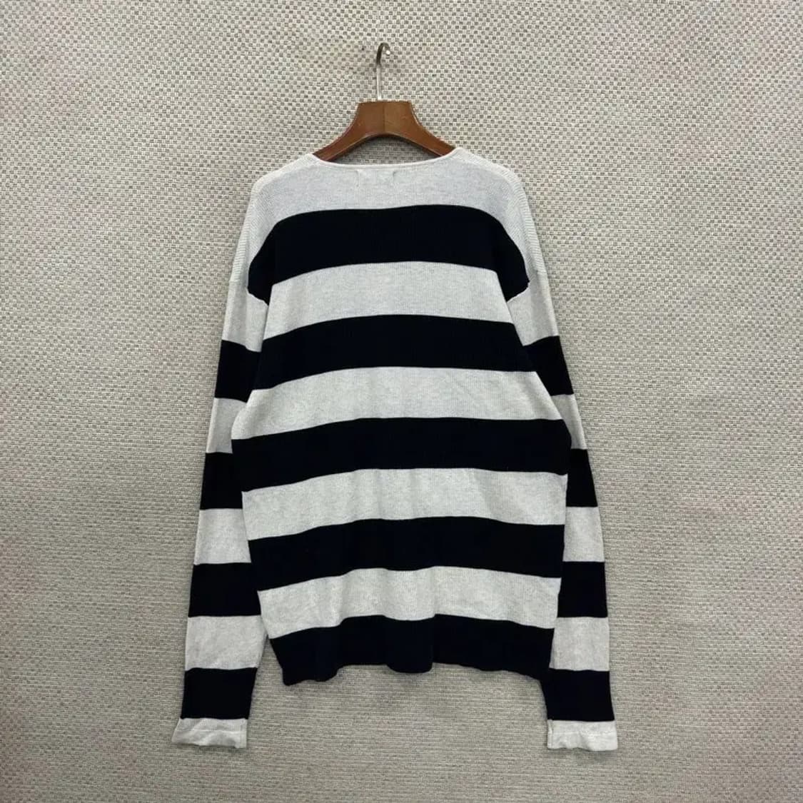 자라 ZARA 오버핏 단가라 코튼 니트 스웨터 105 D11693 상품이미지2