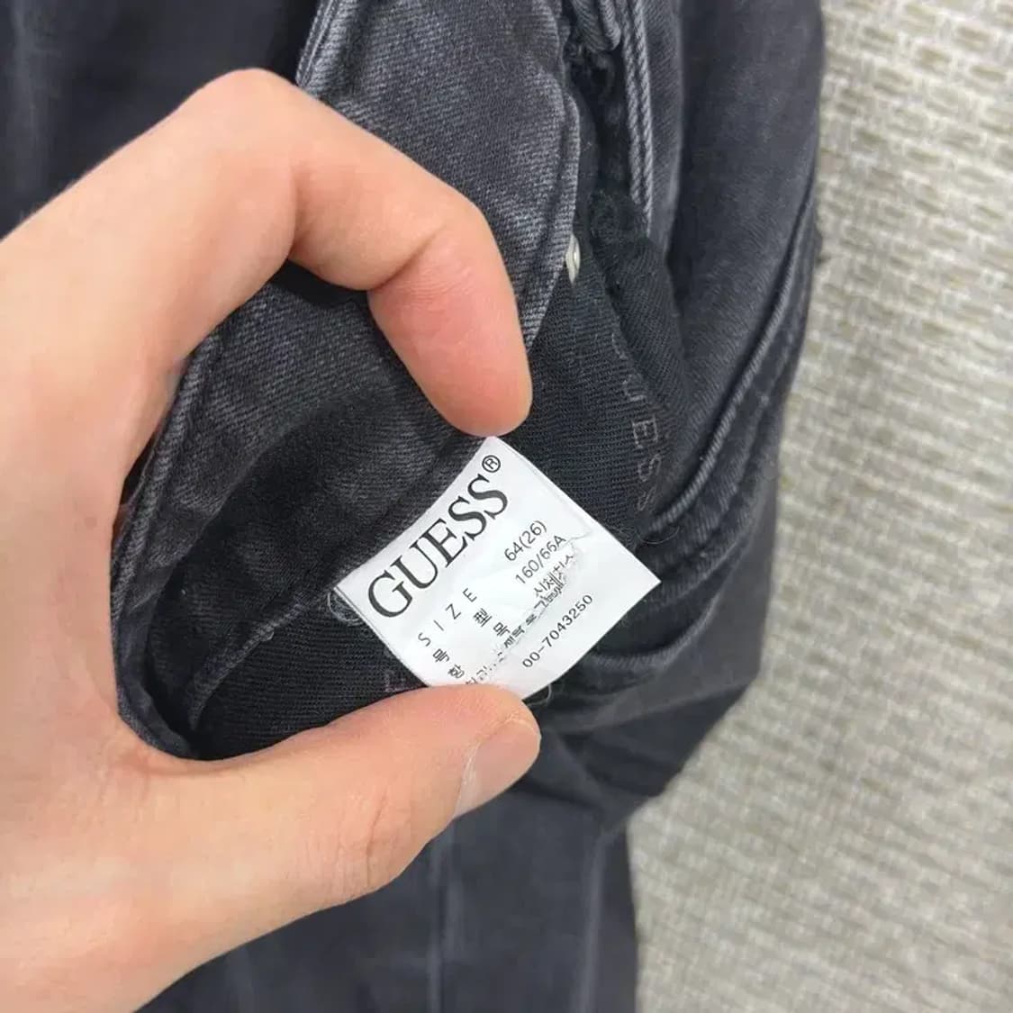 게스 은장 블랙진 데님 흑청바지 26인치 D11865 상품이미지5
