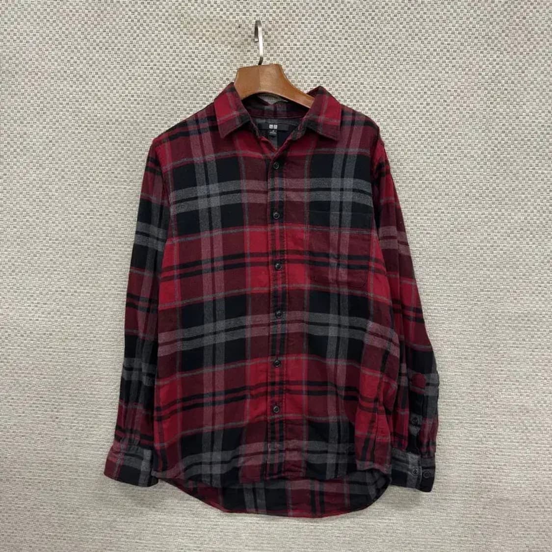 유니클로 캐주얼 체크 플란넬 긴팔 셔츠 95 D12014 상품이미지1