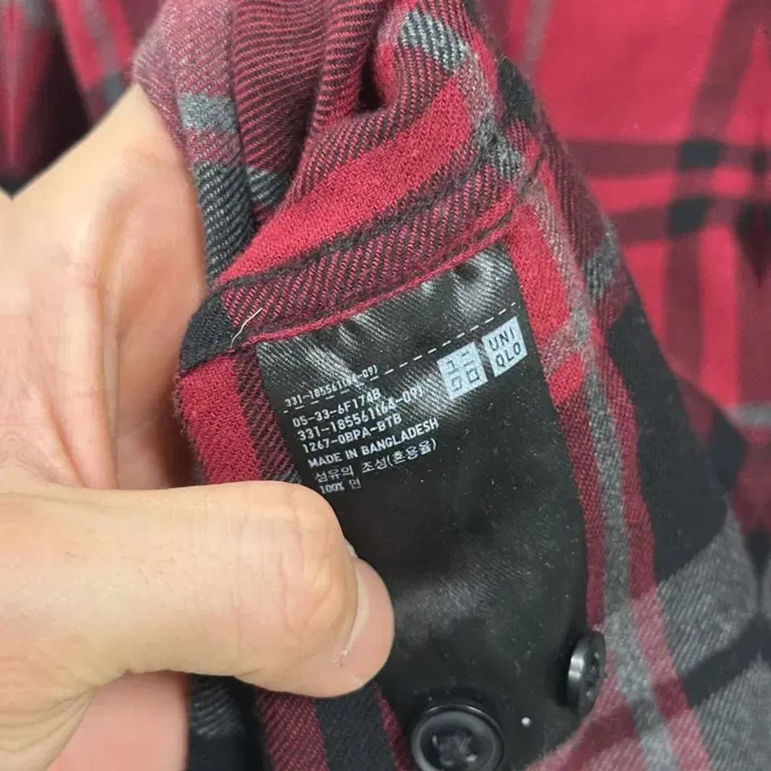 유니클로 캐주얼 체크 플란넬 긴팔 셔츠 95 D12014 상품이미지4