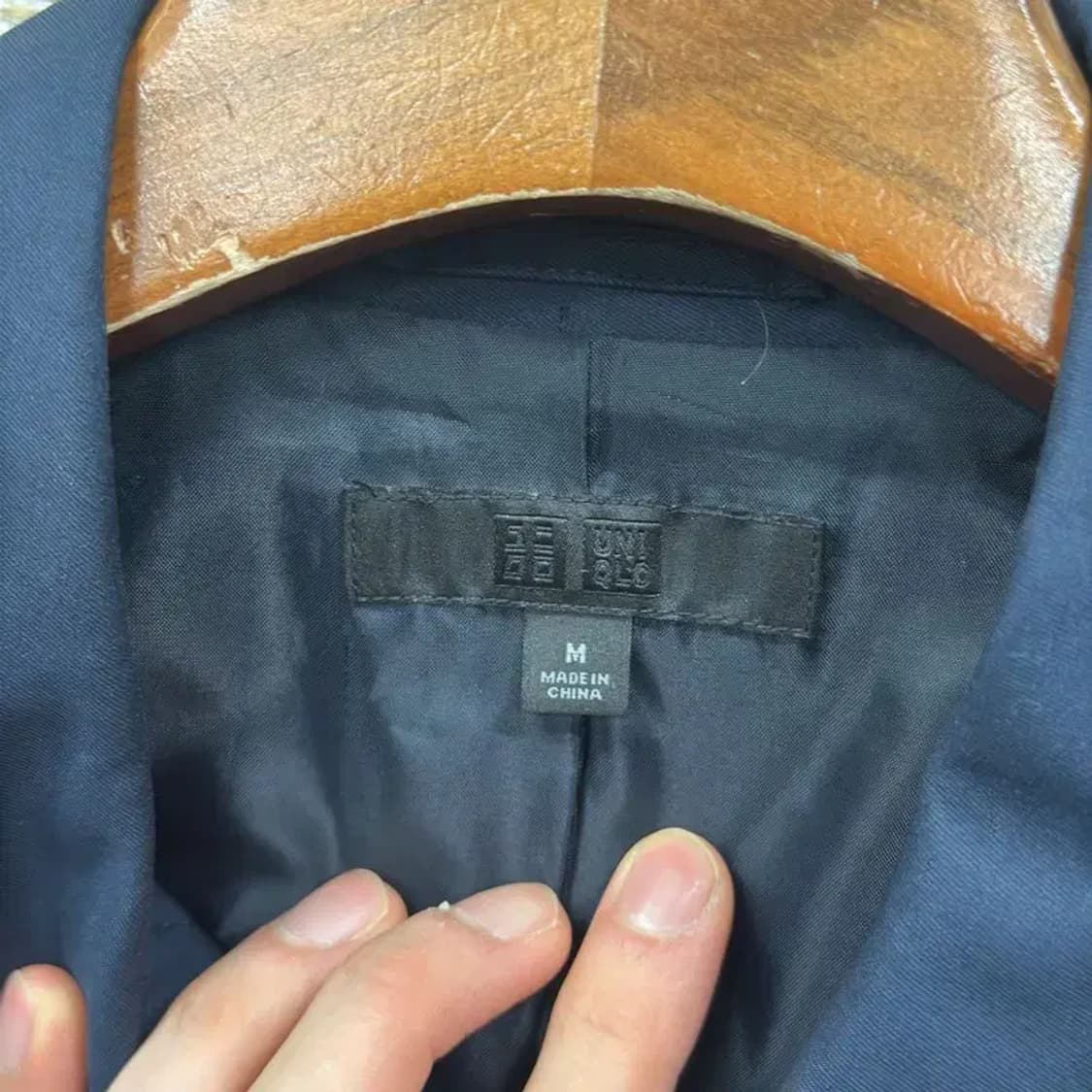 유니클로 캐주얼 네이비 롱 코트 90 D12078 상품이미지3