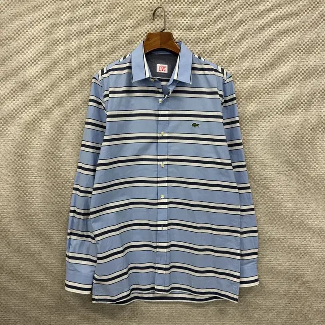 라코스테 캐주얼 자수로고 스트라이프 긴팔 셔츠 95 D12085 상품이미지1
