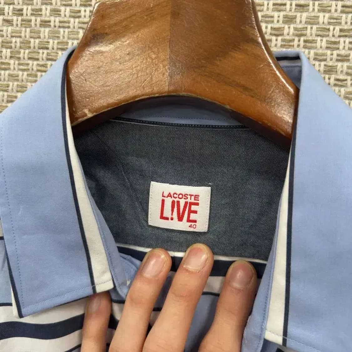 라코스테 캐주얼 자수로고 스트라이프 긴팔 셔츠 95 D12085 상품이미지3