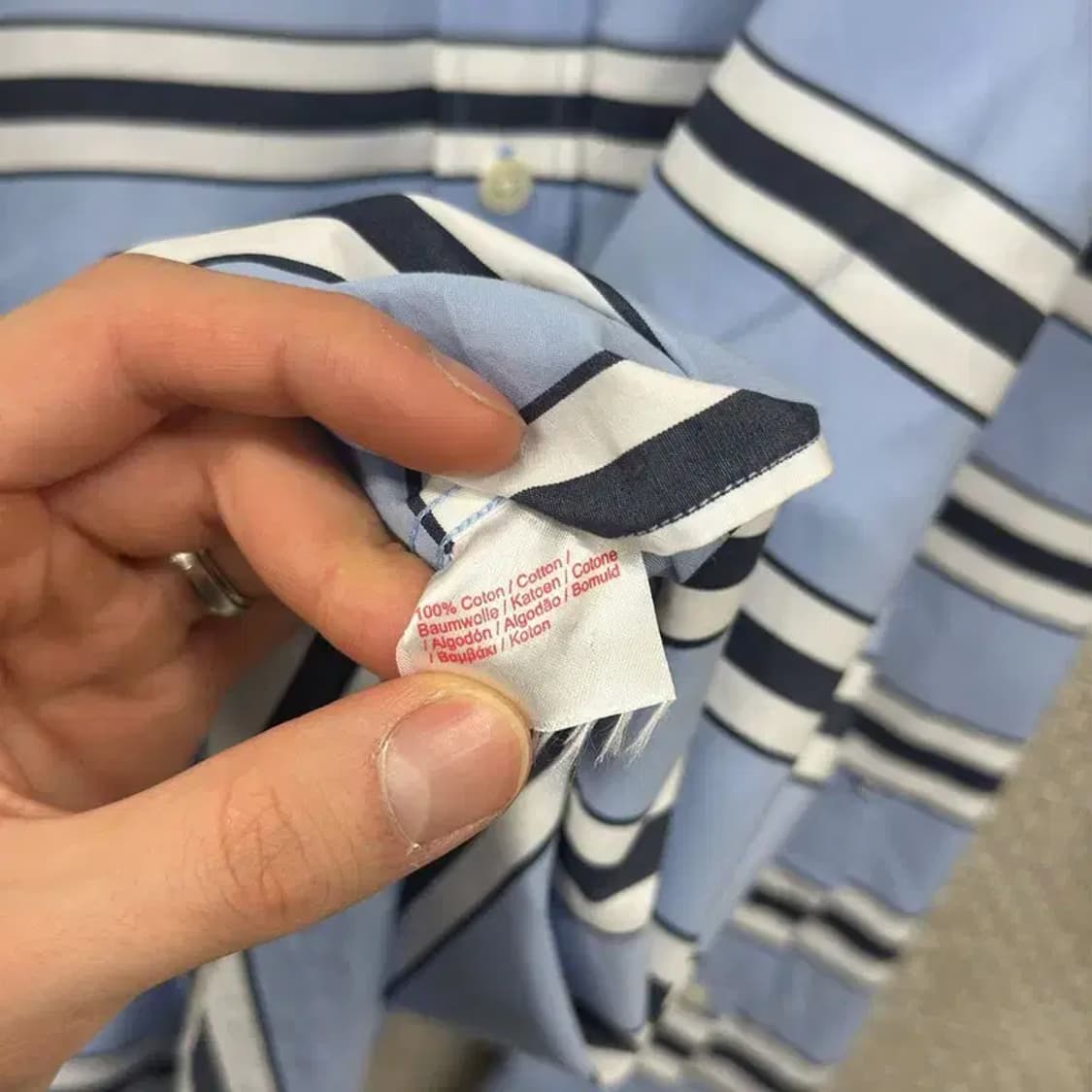 라코스테 캐주얼 자수로고 스트라이프 긴팔 셔츠 95 D12085 상품이미지4