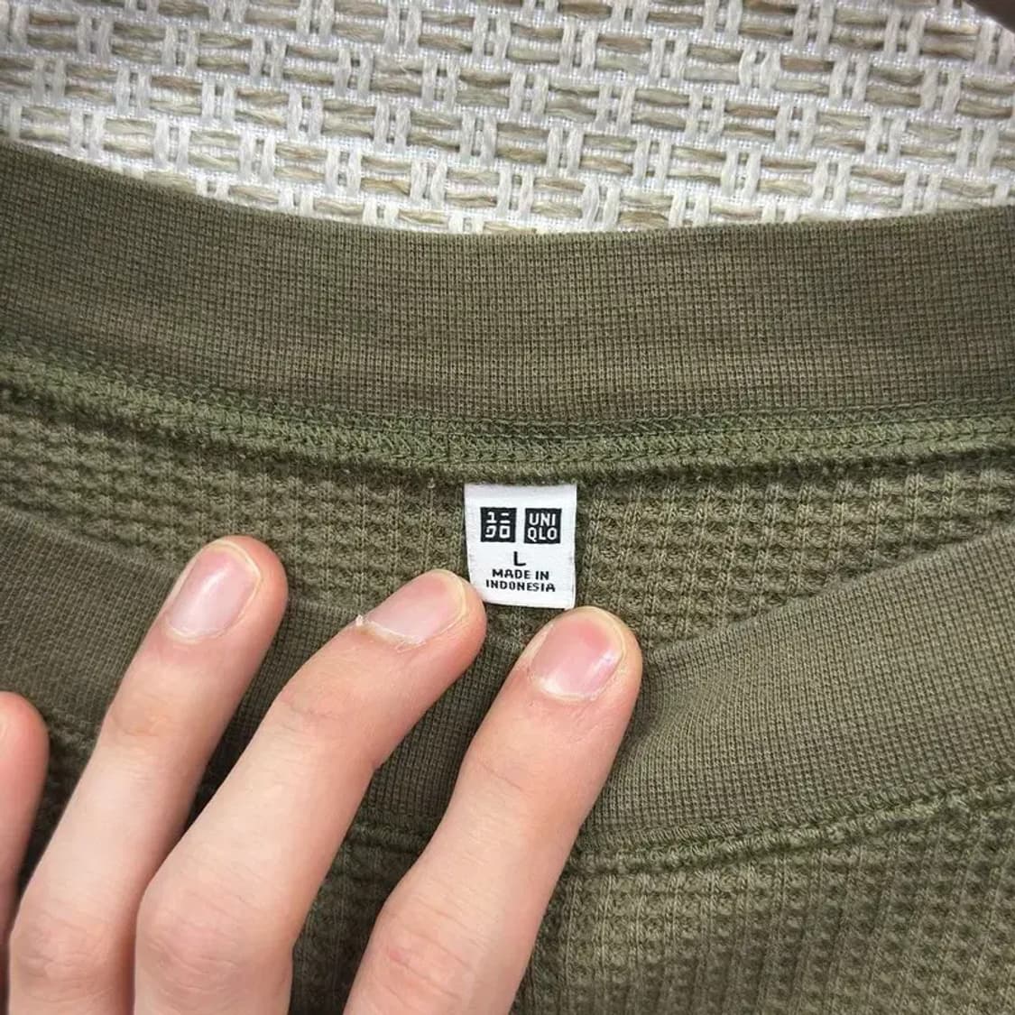 유니클로 캐주얼 와플 여성 긴팔티 100 D12100 상품이미지3