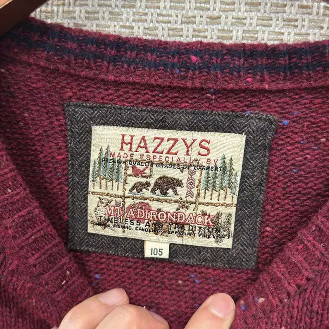 헤지스 캐주얼 자수로고 울 니트 스웨터 105 D12101 상품이미지3