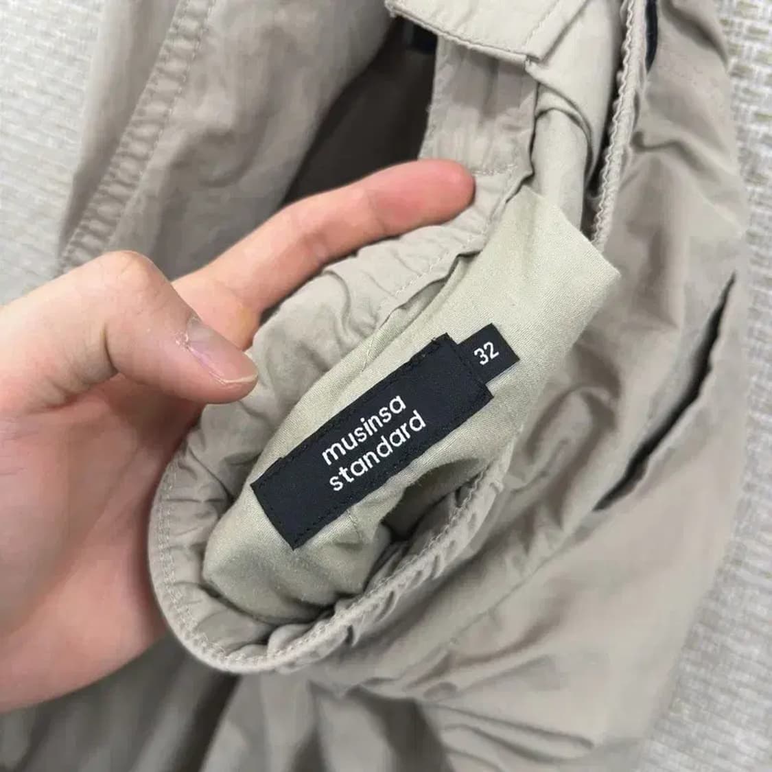 무신사스탠다드 벨티드 코튼팬츠 면바지 32인치 D12110 상품이미지3