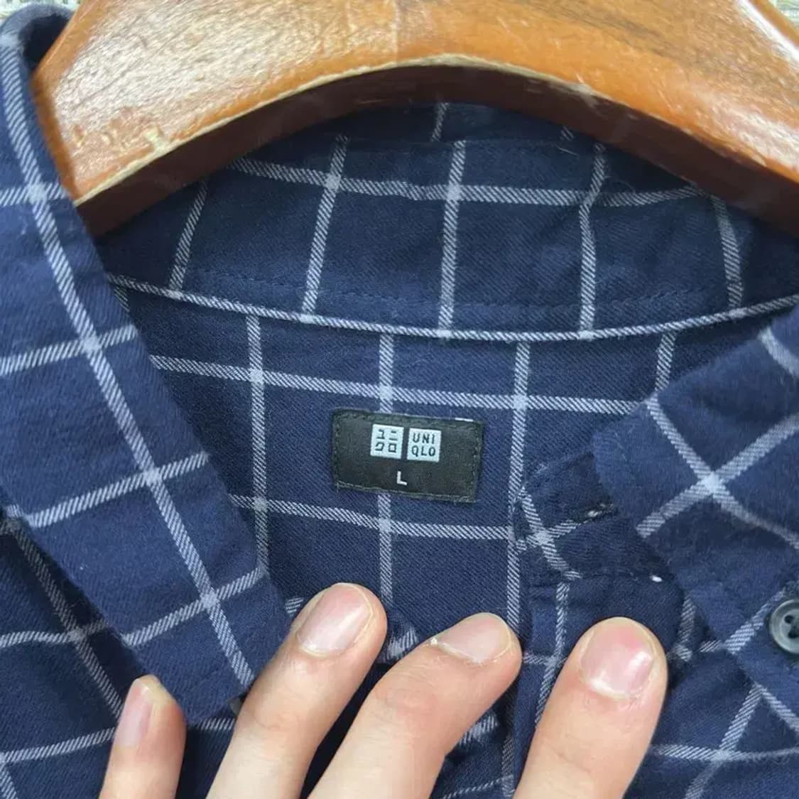 유니클로 캐주얼 플란넬 체크 셔츠 95 D12086 상품이미지3