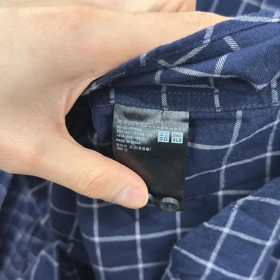 유니클로 캐주얼 플란넬 체크 셔츠 95 D12086 상품이미지4