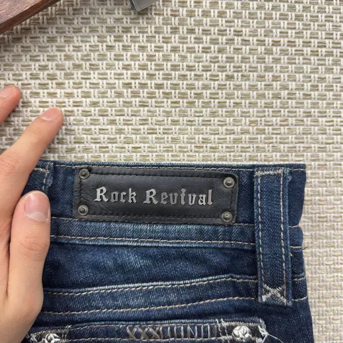 락리바이벌 Y2K 로우라이즈 데님 청바지 25인치 D12107 상품이미지3