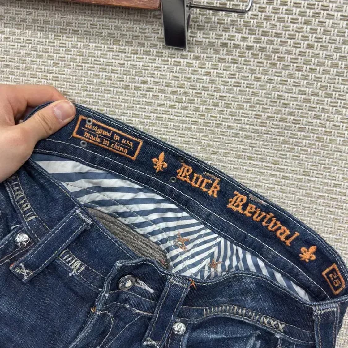 락리바이벌 Y2K 로우라이즈 데님 청바지 25인치 D12107 상품이미지4