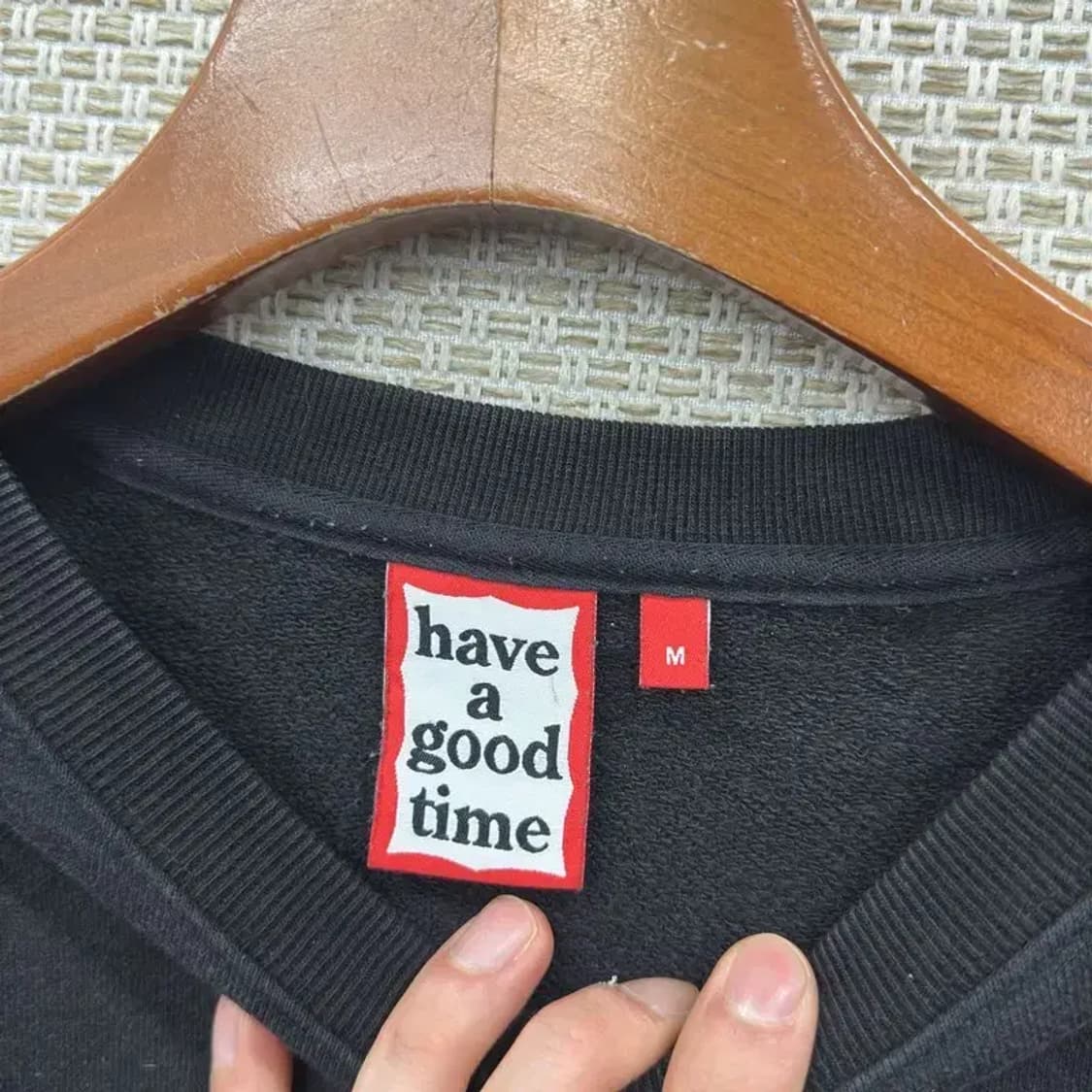 해브어굿타임 캐주얼 프린팅로고 오버핏 스웻셔츠 맨투맨 100 D12102 상품이미지3