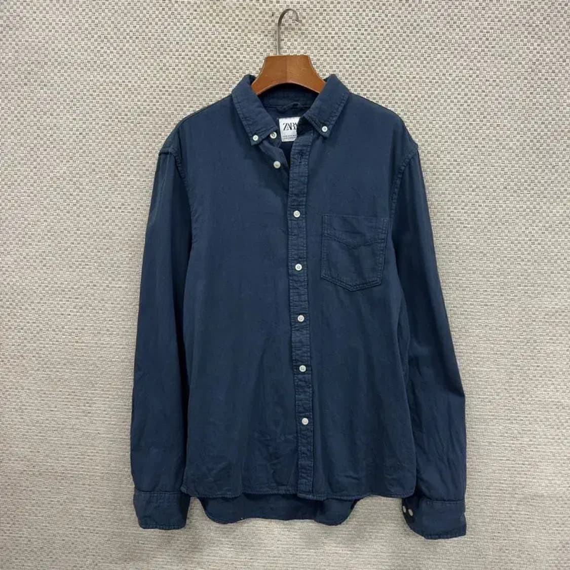 자라 ZARA 캐쥬얼 네이비 포켓 셔츠 95 D12163 상품이미지1