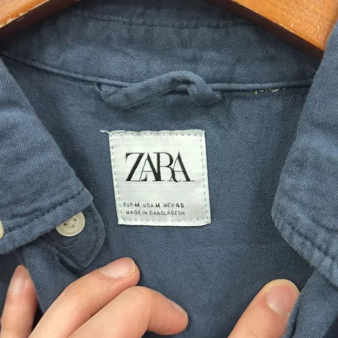 자라 ZARA 캐쥬얼 네이비 포켓 셔츠 95 D12163 상품이미지3