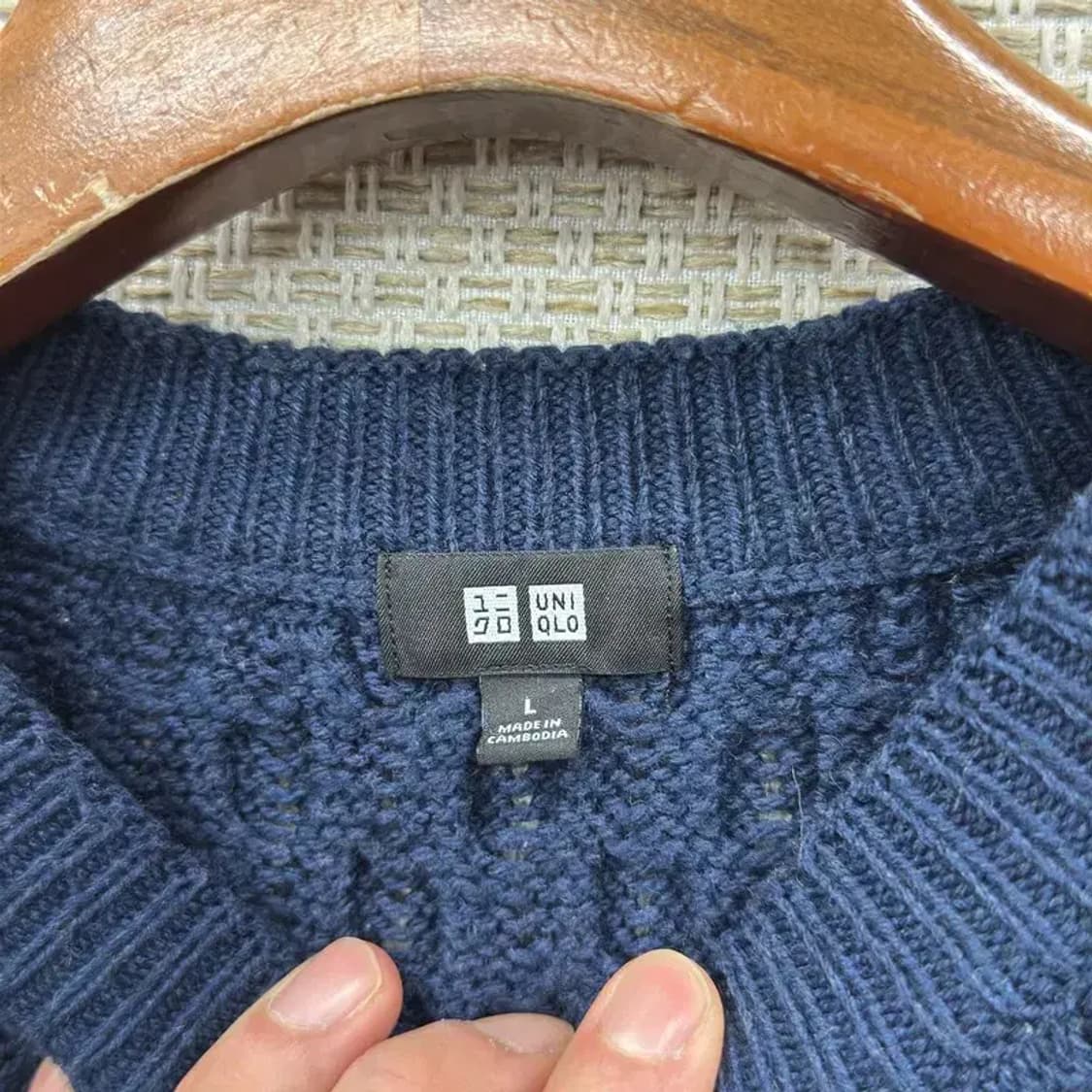 유니클로 캐쥬얼 라운드넥 꽈베기 긴팔 니트 100 D12168 상품이미지3